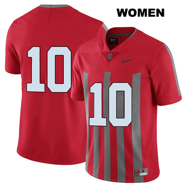 Ohio State Buckeyes Women's Daniel Vanatsky #10 Red Authentic Nike Elite No Name College NCAA Stitched Football Jersey QQ19J72KI